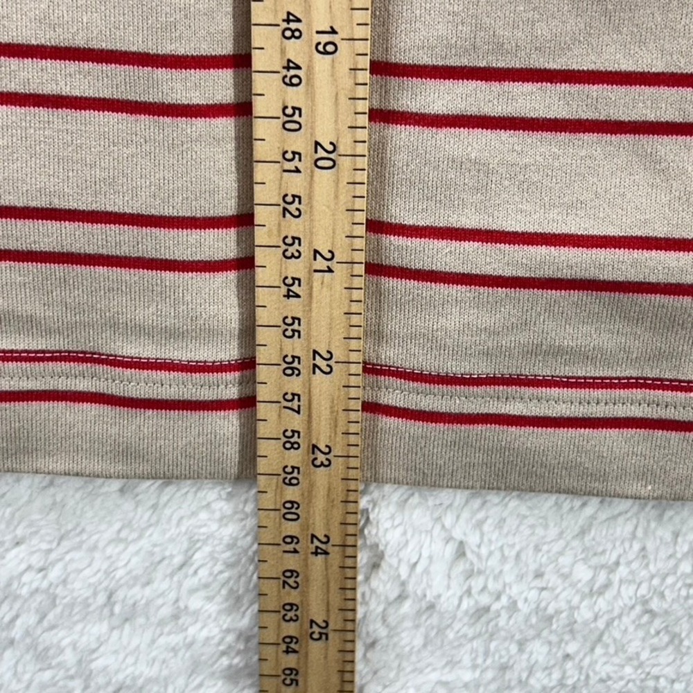 Mode‎ Of One Mens Striped Long Sleeve Tee Cinnamon Brulee Tan Red Small NWT - Picture 12 of 13
